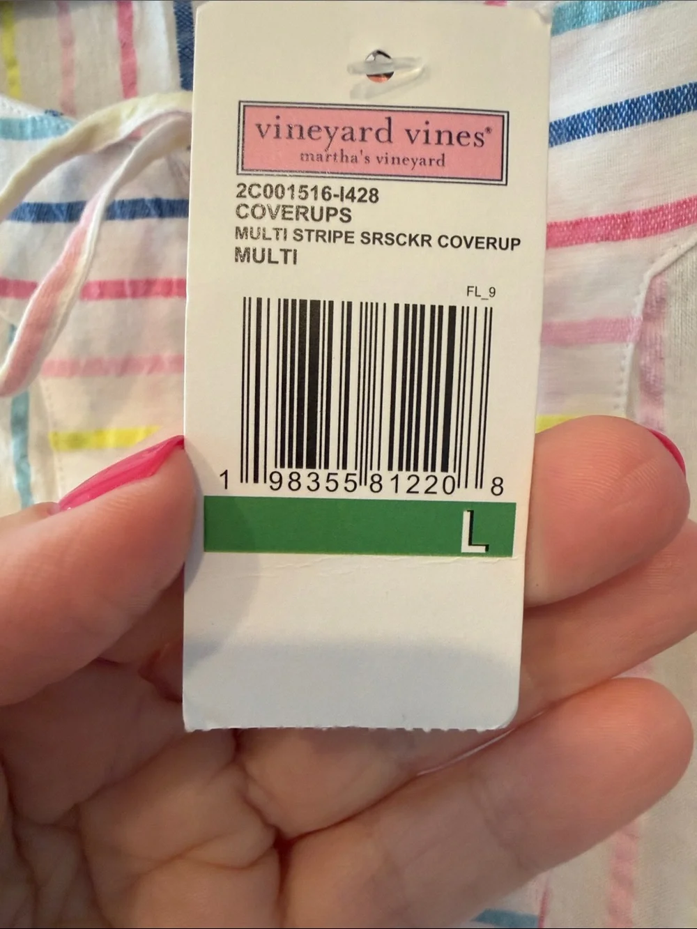 NWT Vineyard Vines Striped Tassel Cover Up Dress L